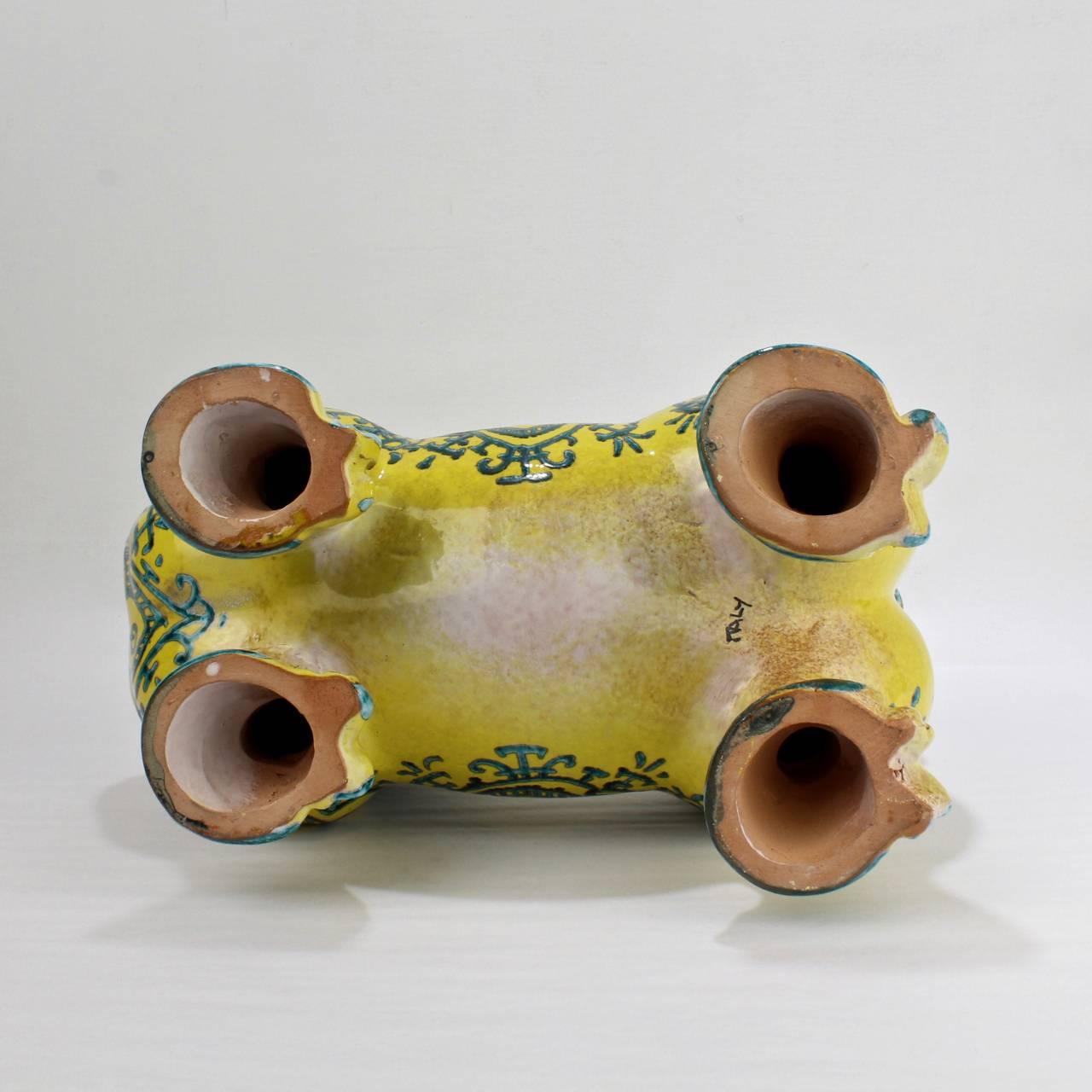 20th Century Mid-Century Modern Italian Pottery Yellow Horse Sculpture by Mancioli for Raymor