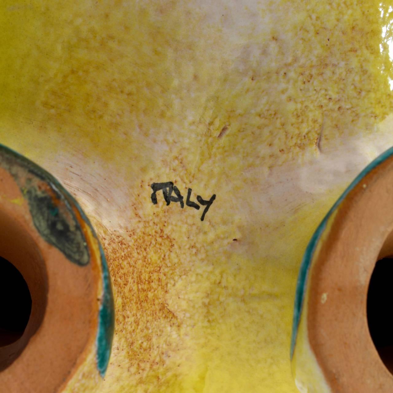 Mid-Century Modern Italian Pottery Yellow Horse Sculpture by Mancioli for Raymor 1