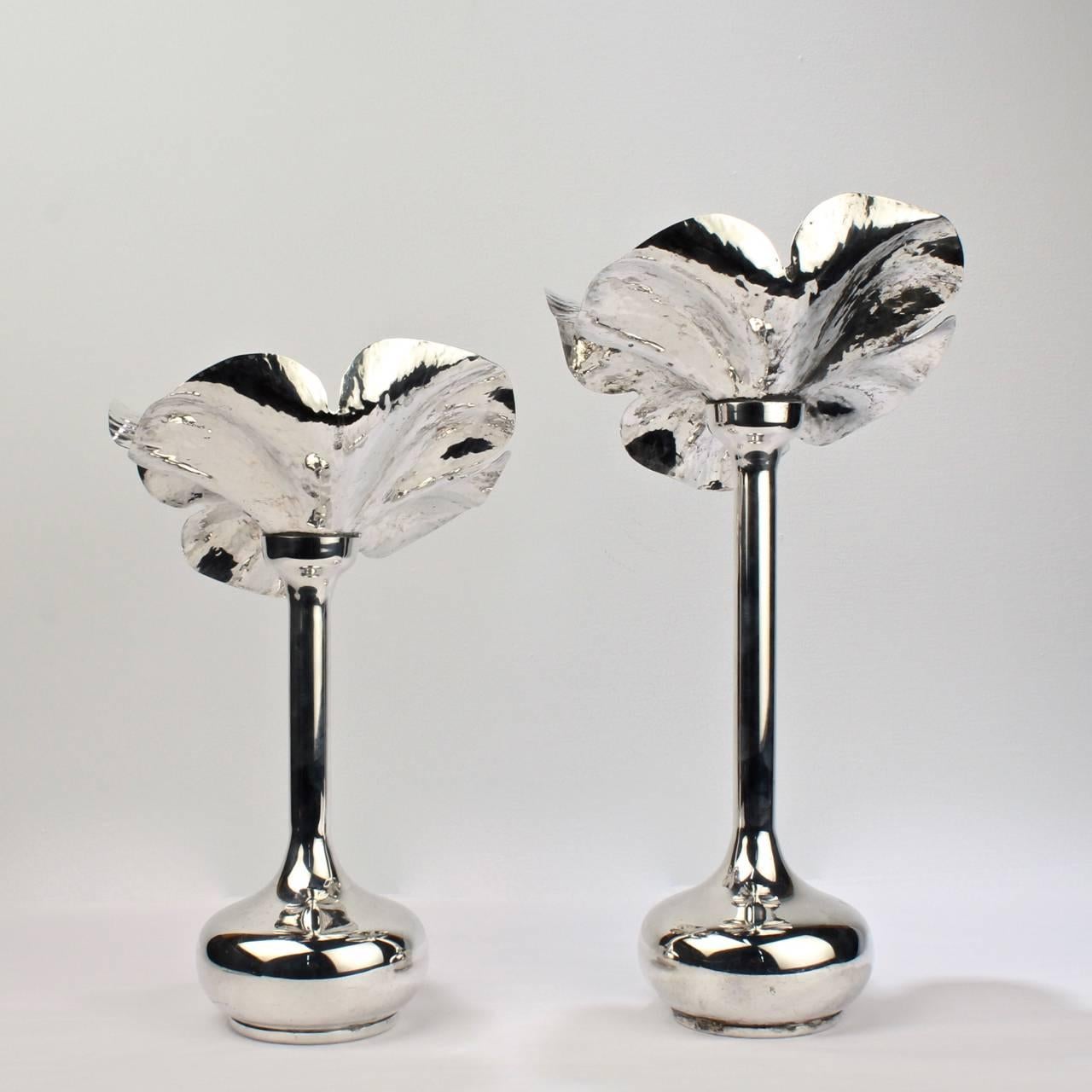 silver plated vases