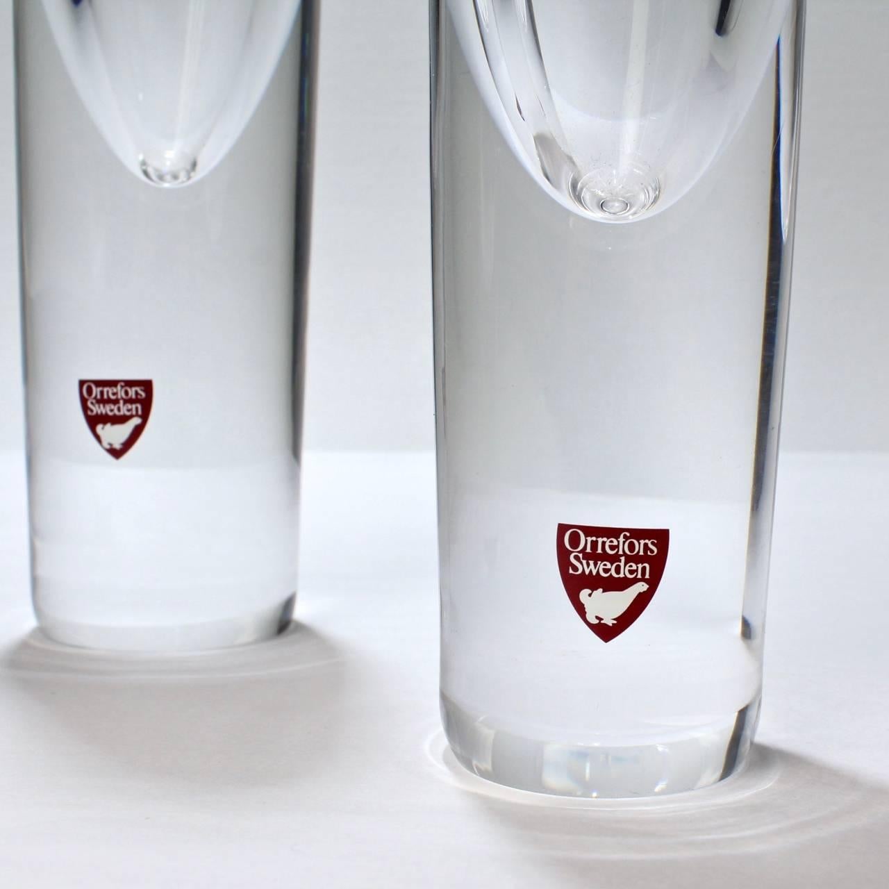 Swedish Group of Three Mid-Century Modern Sputnik Glass Vases by Asta Stomberg, Orrefors
