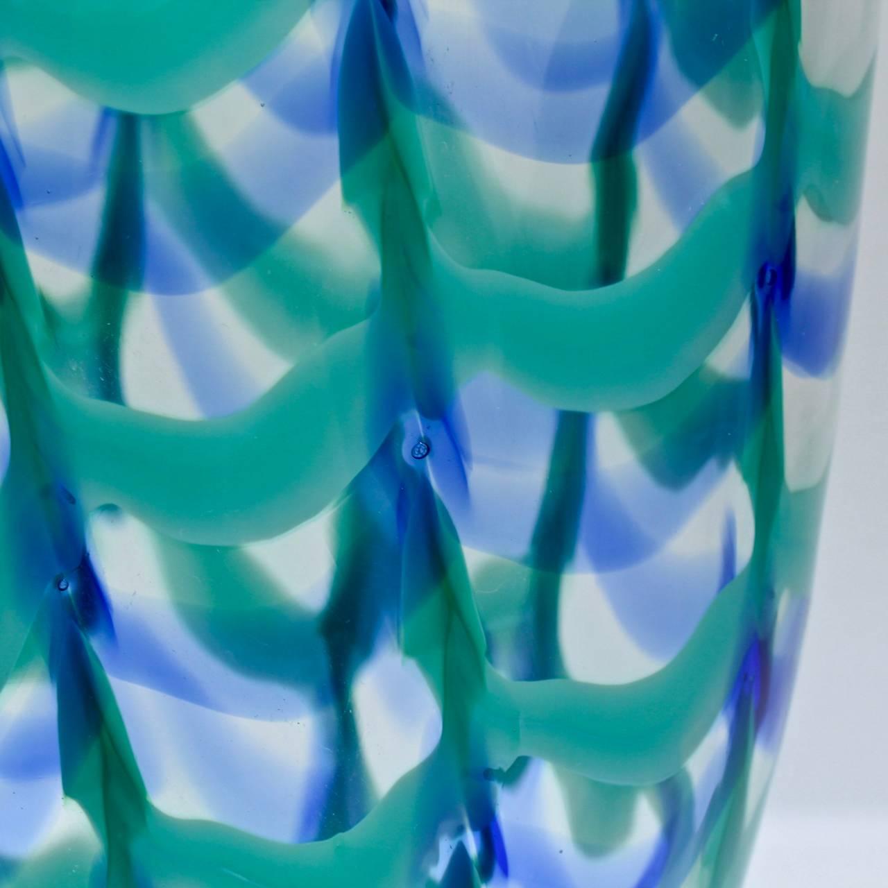 Large Seguso Viro Murano Glass Limited Edition Blue and Green 