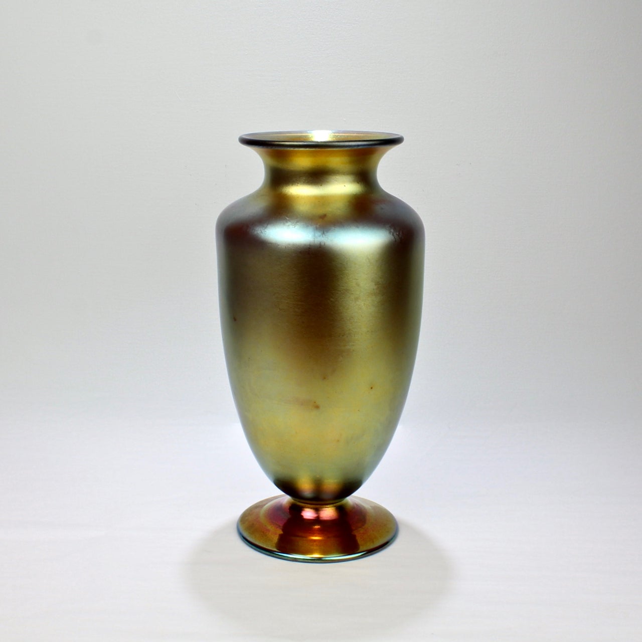 Large Art Nouveau Gold Aurene Steuben Art Glass Vase Early 20th