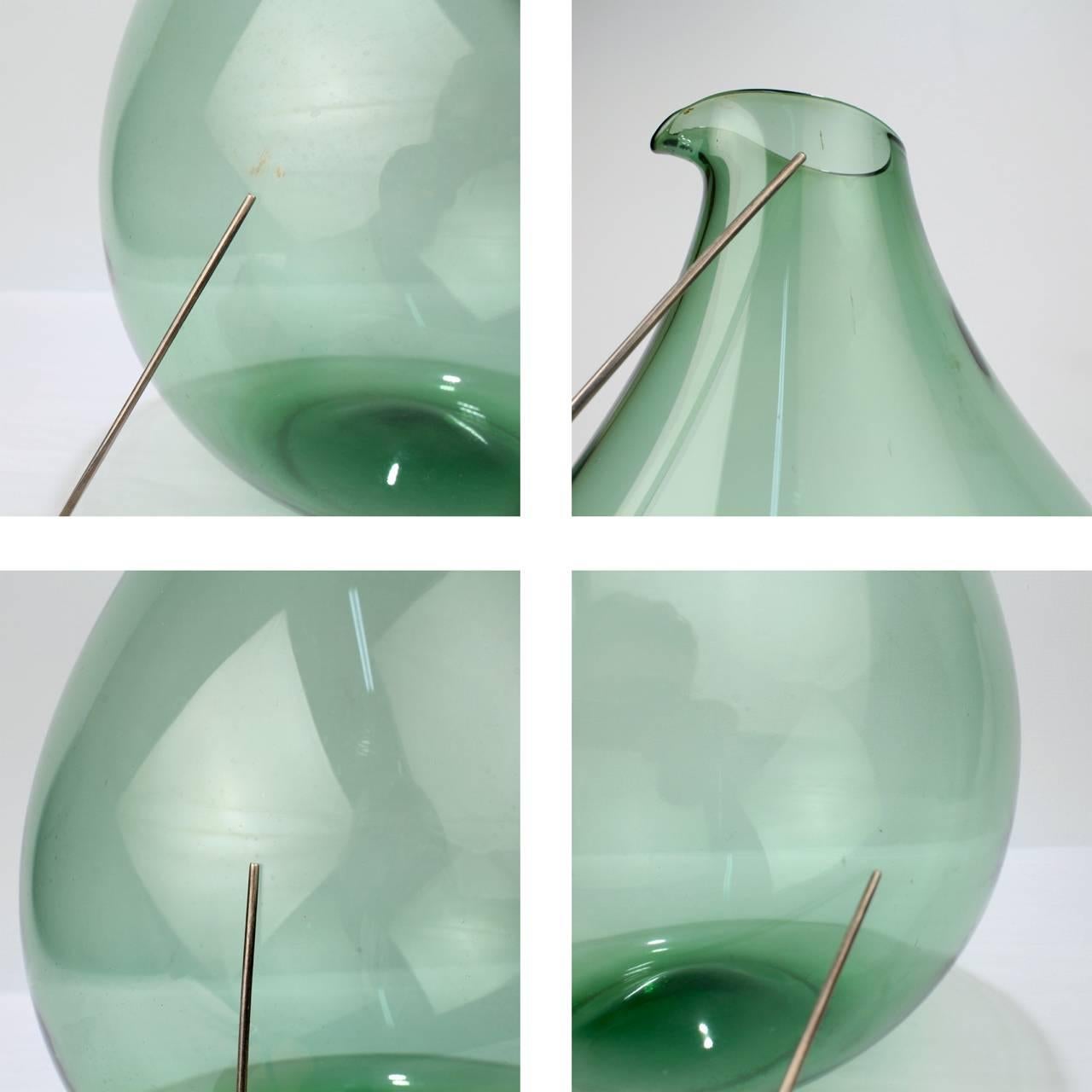 Large Blomkulla Swedish Art Glass Jug by Kjell Blomberg for Gullaskruf, 1960s 3