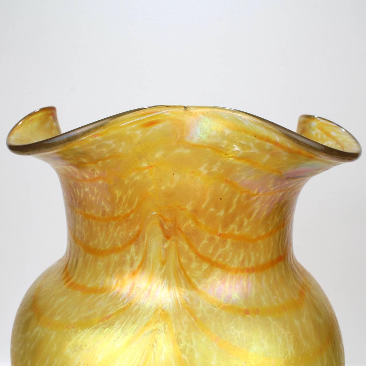 Loetz Type Art Glass Changeant ‘Silberband’ Vase by Otto Thamm for Fritz Heckert For Sale 2