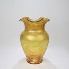 Loetz Type Art Glass Changeant ‘Silberband’ Vase by Otto Thamm for Fritz Heckert