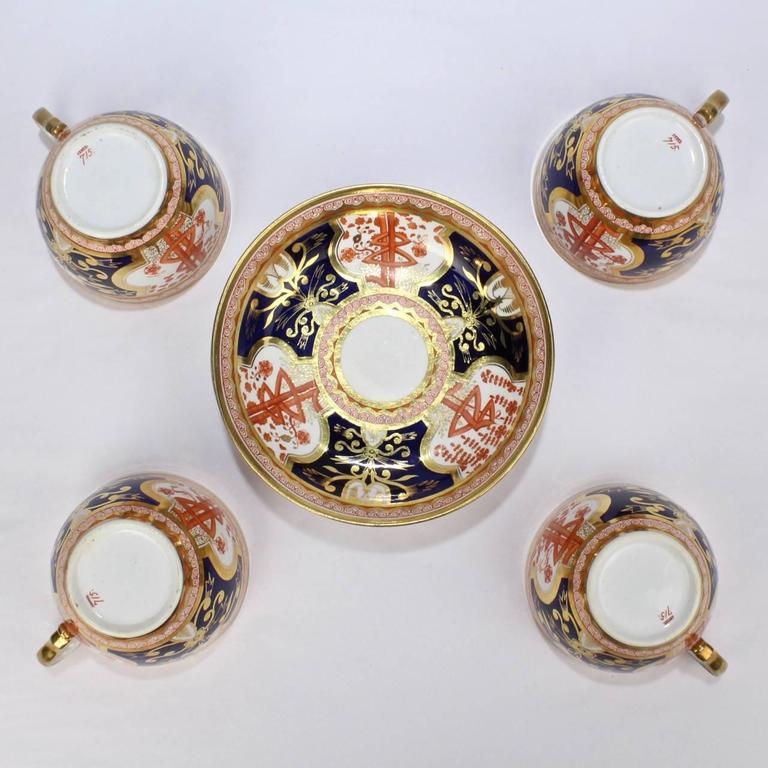 Set of Four Spode Imari Pattern 715 or Dollar Tree Pattern Tea Cups and