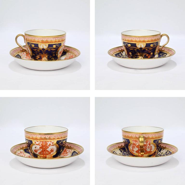 Set of Four Spode Imari Pattern 715 or Dollar Tree Pattern Tea Cups and