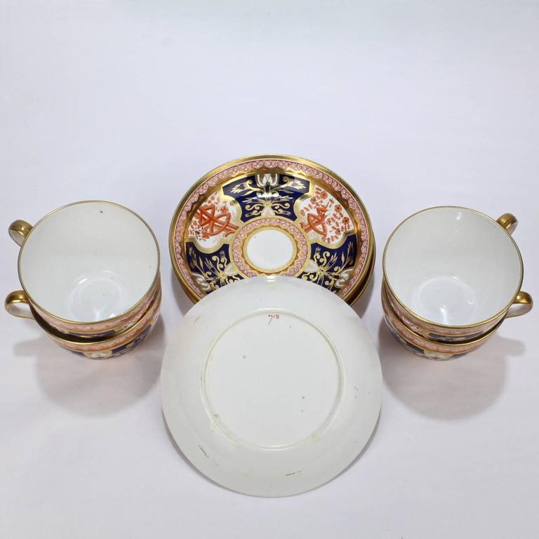 Set of Four Spode Imari Pattern 715 or Dollar Tree Pattern Tea Cups and
