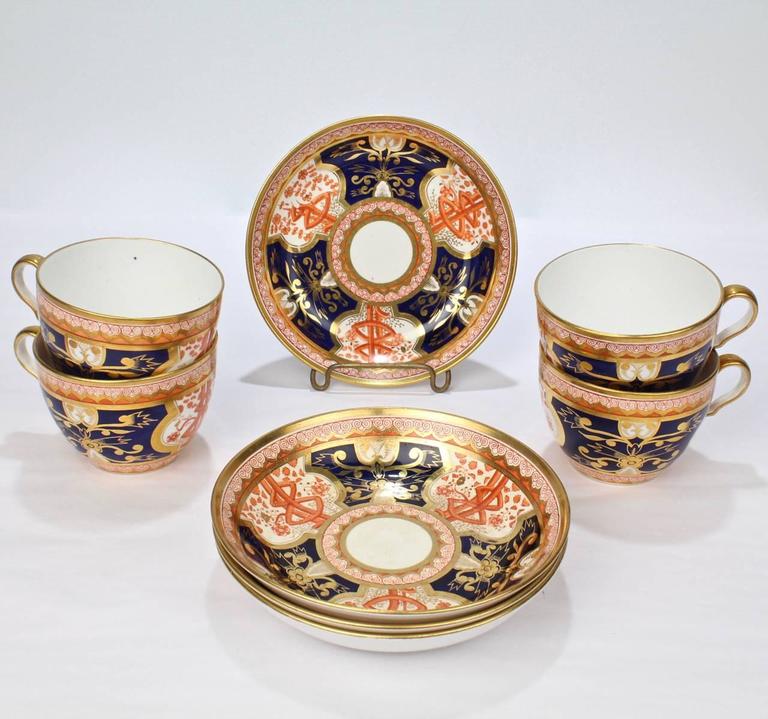 Set of Four Spode Imari Pattern 715 or Dollar Tree Pattern Tea Cups and