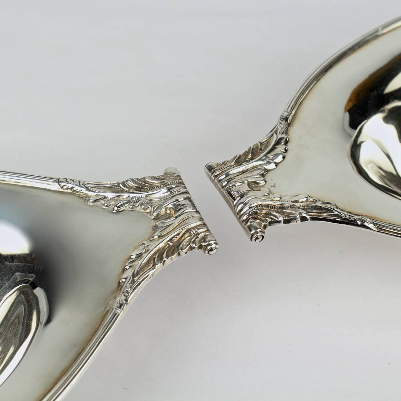 Pair of Edwardian English Sterling Silver Scroll Handle Bowls by Wilson & Sharp 2