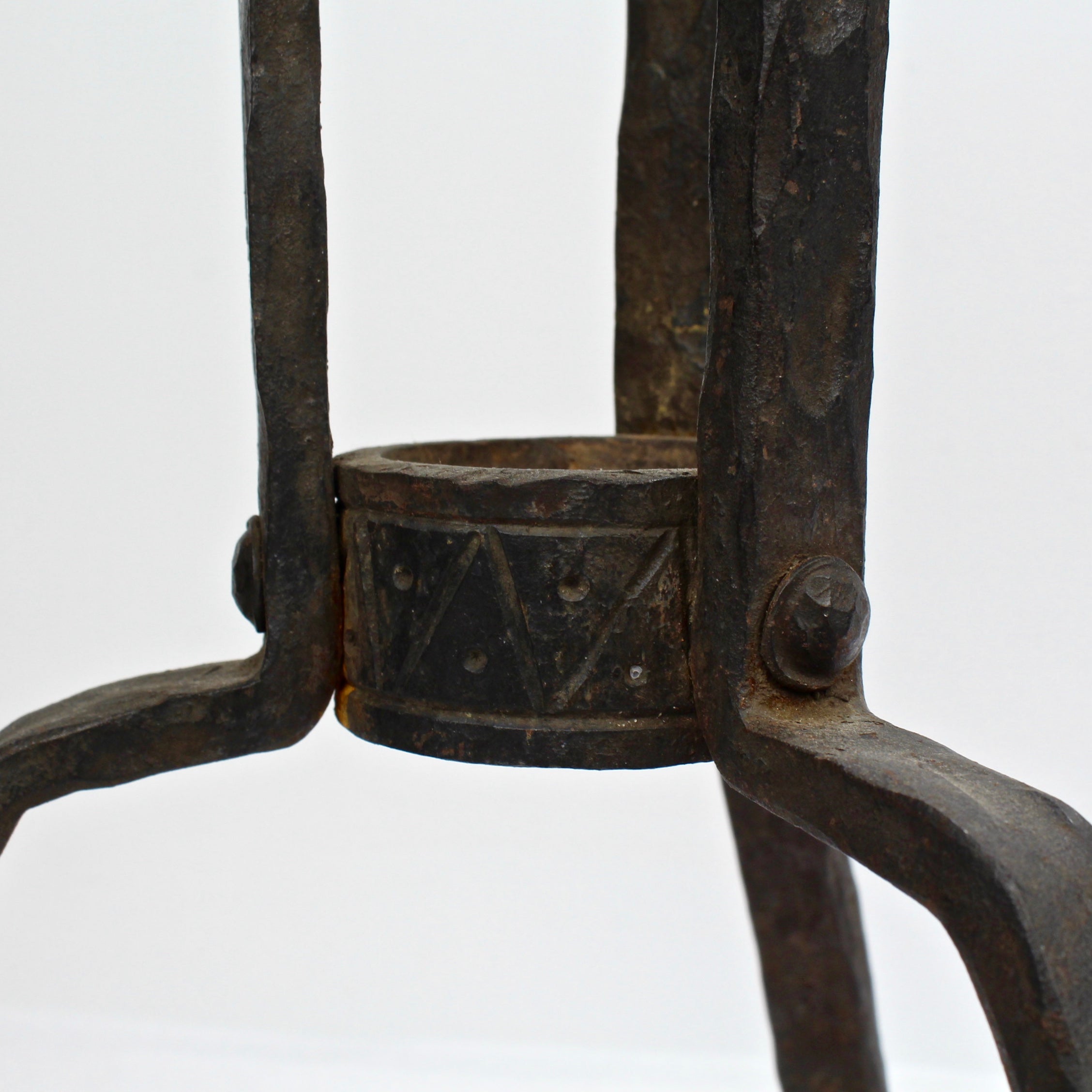 Pair Of Gothic Revival Samuel Yellin Style Figural Wrought Iron Pair Of Gothic Revival Samuel Yellin Style Figural Wrought Iron