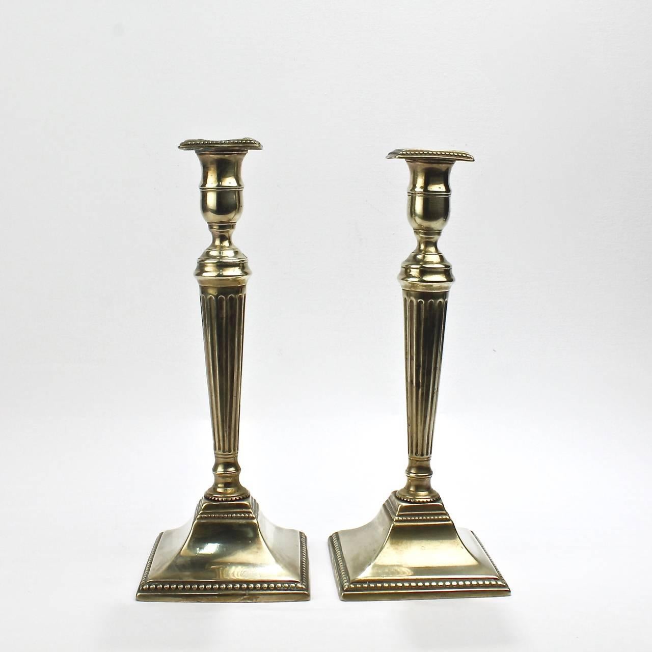 18th century brass candlesticks