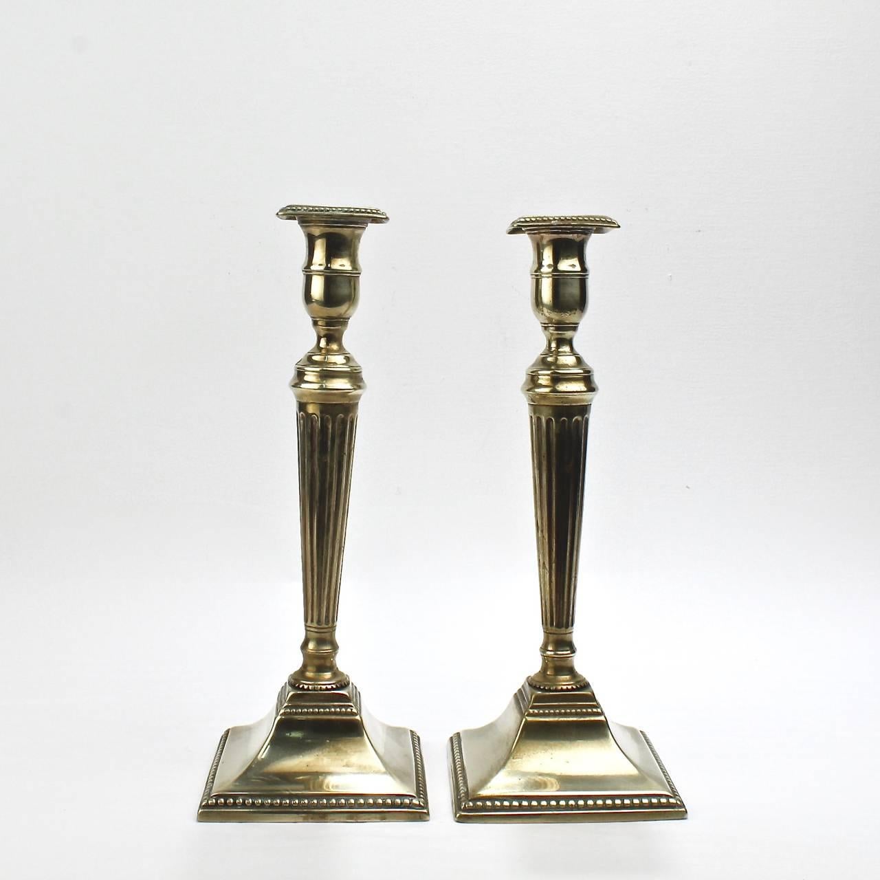 georgian brass candlesticks