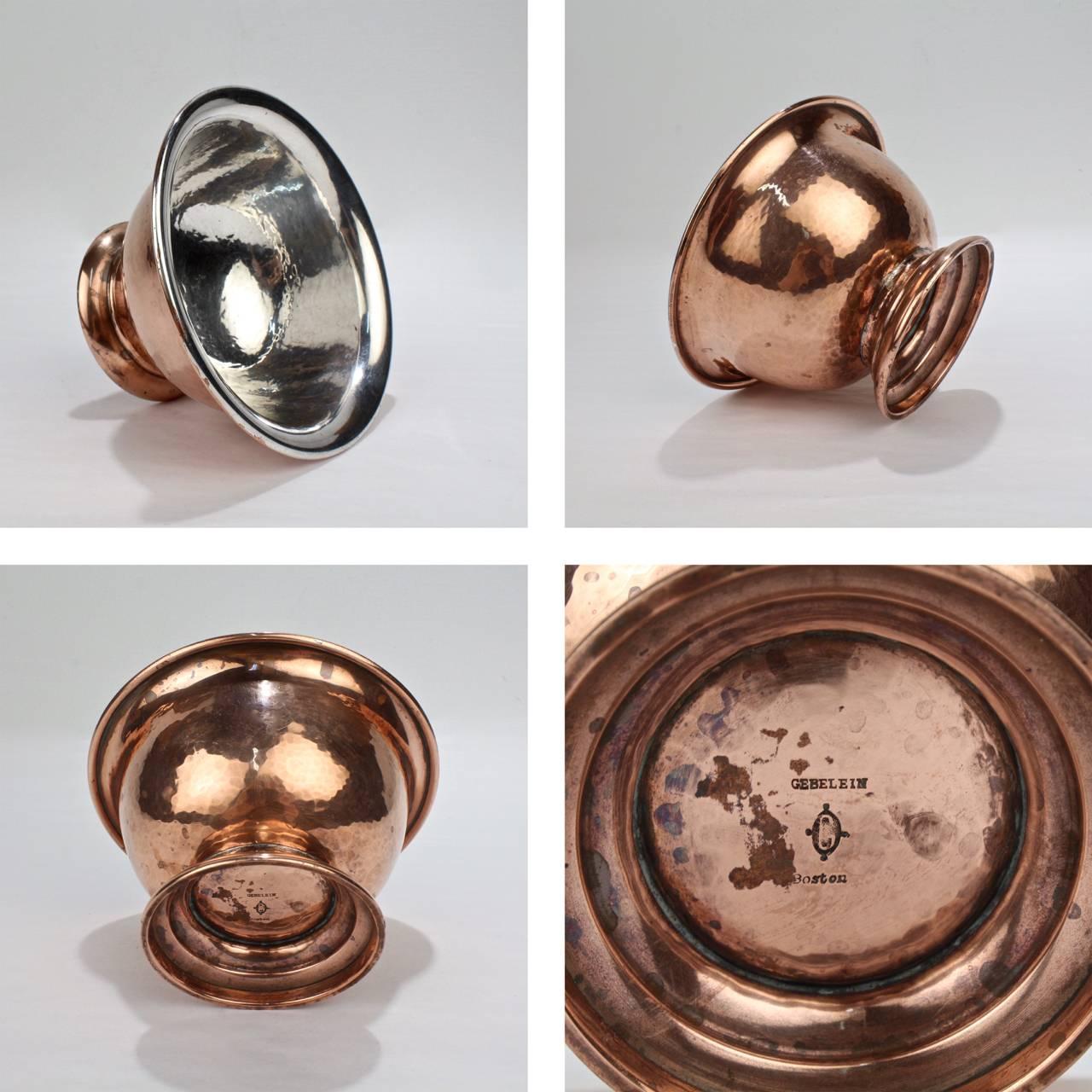 Handgehämmerte Schale aus Kupfer und Silber von George Gebelein Boston Arts & Crafts im Angebot 1