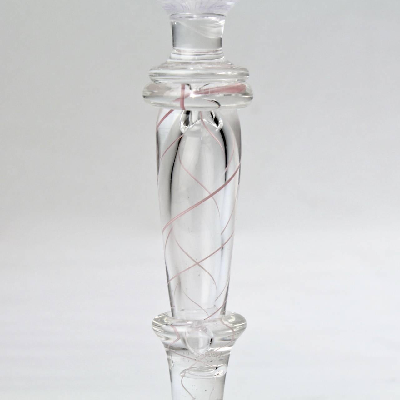 American Zanfirico Glass Goblet by Charles Paul Savoie, circa 2000