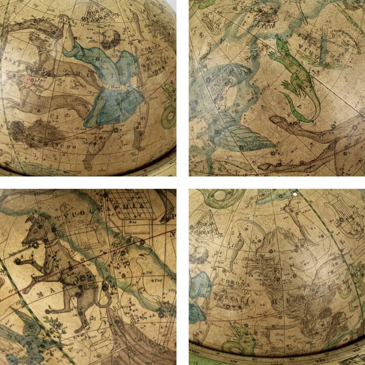 19th Century Franklin Celestial Tabletop Globe by Nims and Company 3