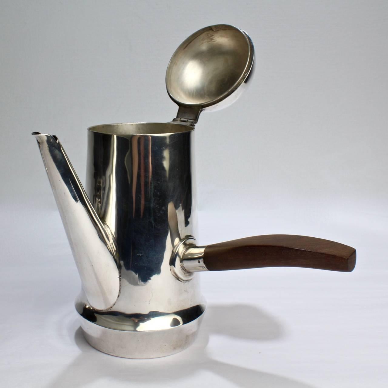 Vintage Hand-Wrought William Spratling Sterling Silver Espresso Coffee Demi Set In Good Condition In Philadelphia, PA