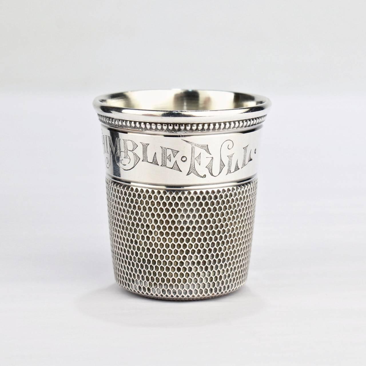 only a thimble full shot glass