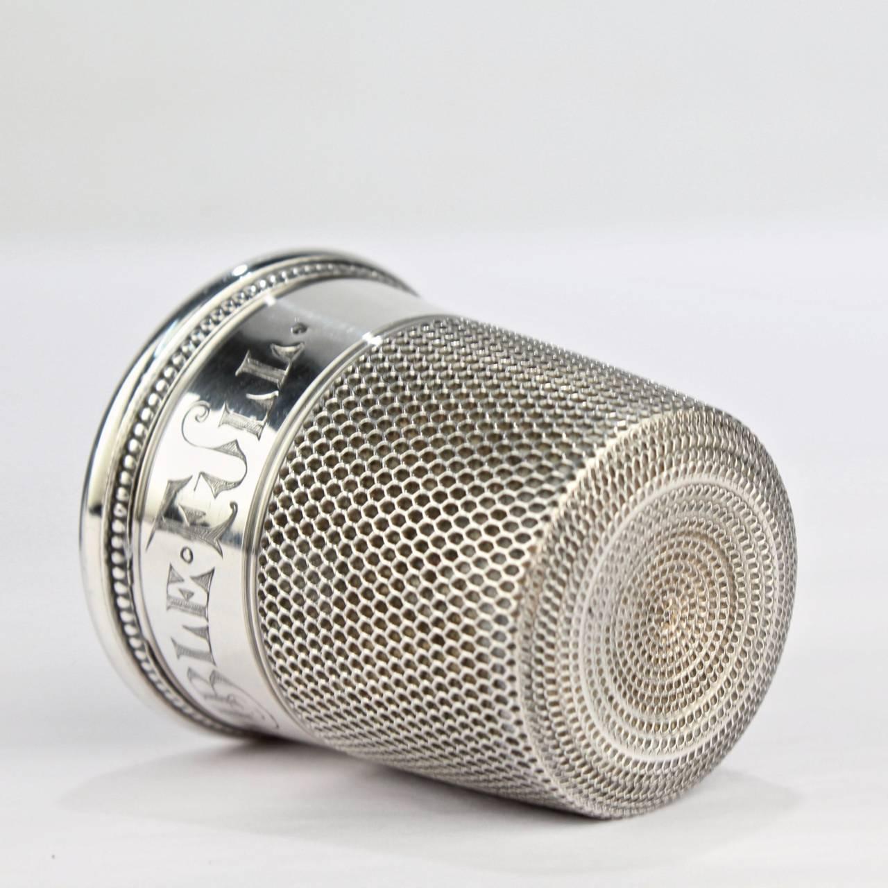 20th Century Art Deco Sterling Silver Only A Thimble Full Cocktail Measure or Shot Glass