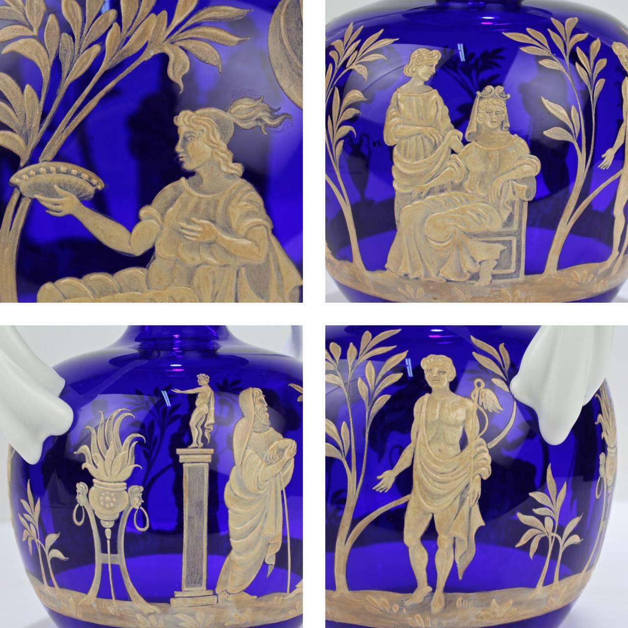 Vintage Pauly & Co Mid-Century Modern Vase aus blauem und weißem Muranoglas / venezianischem Glas aus Portland im Zustand „Gut“ im Angebot in Philadelphia, PA