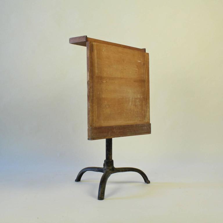 Painted Cast Iron and ScrubbedTop Pine Working Artist's Easel Table