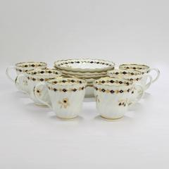 Ensemble de six tasses à thé et soucoupes en porcelaine de Flight Worcester du 18ème siècle