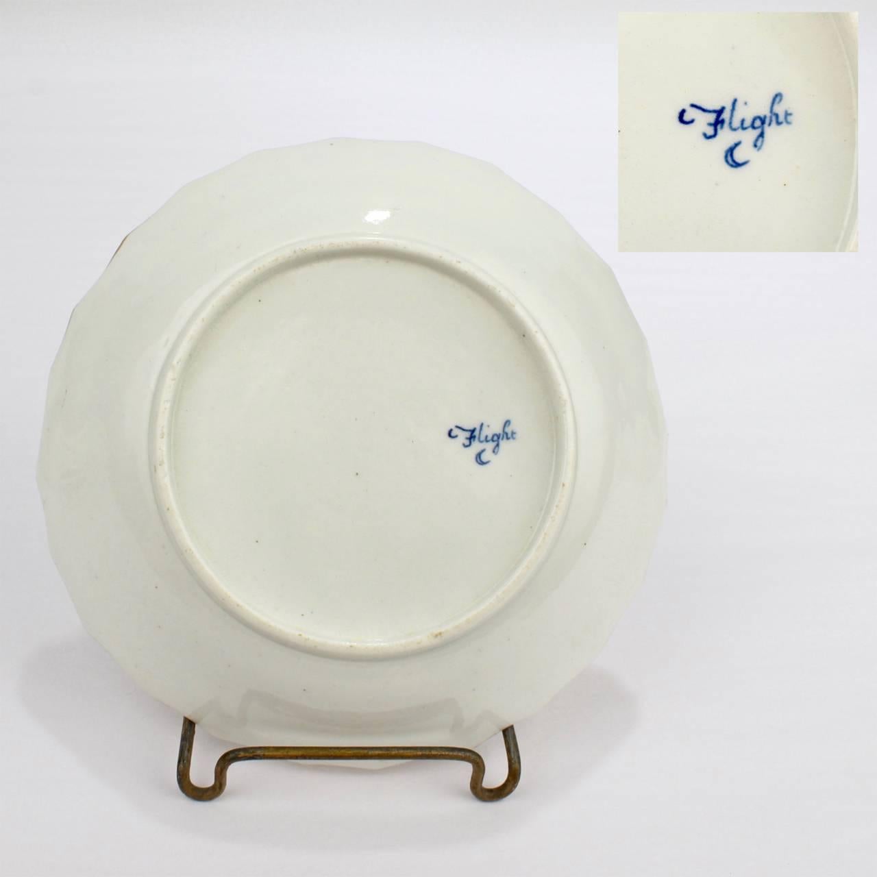 Ensemble de six tasses à thé et soucoupes en porcelaine de Flight Worcester du 18ème siècle en vente 2