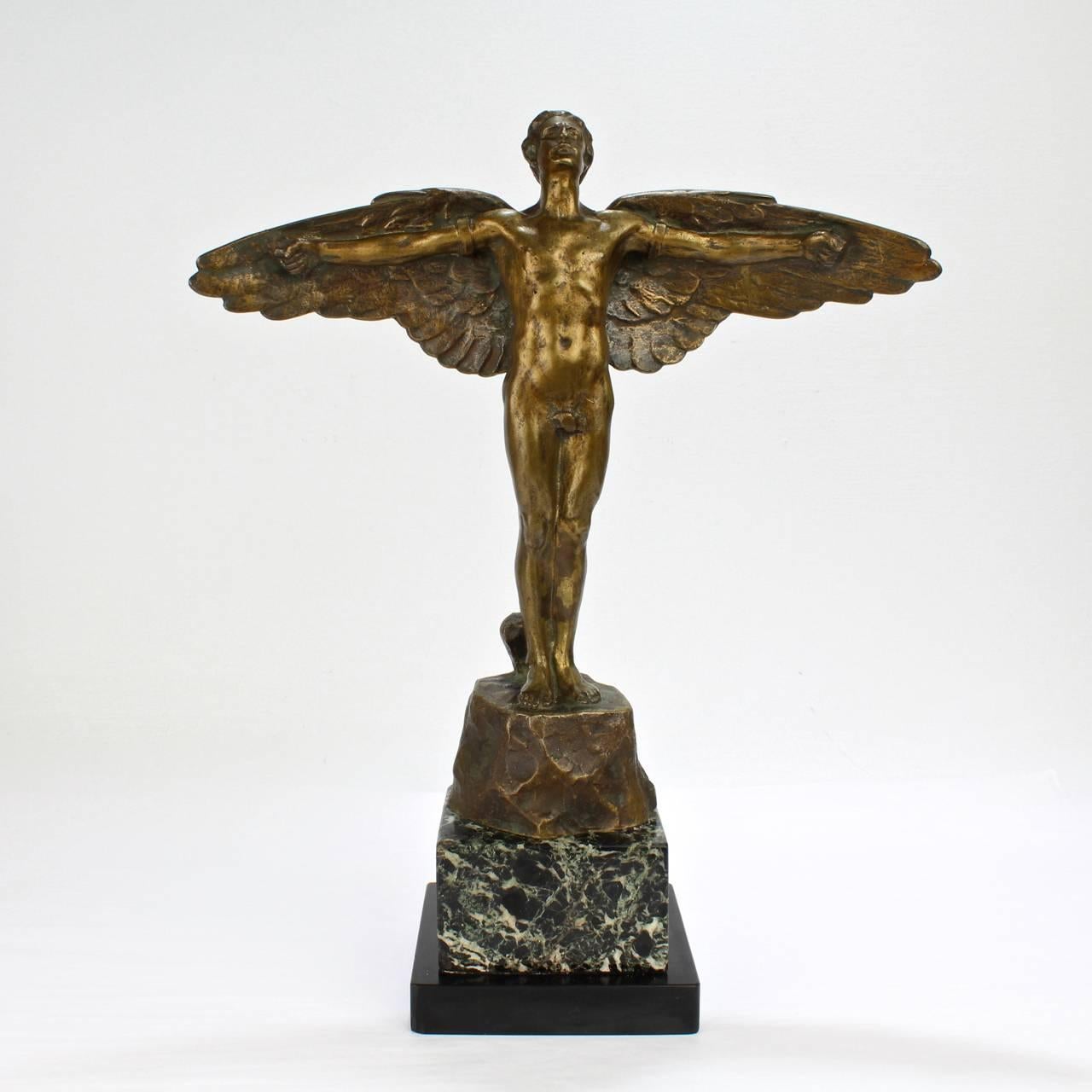 Wald-Fee Traumfänger – Rosa Mit Kupferflügeln, 15 Cm, Art-Deco Skulptur Für Garten & Wohnung