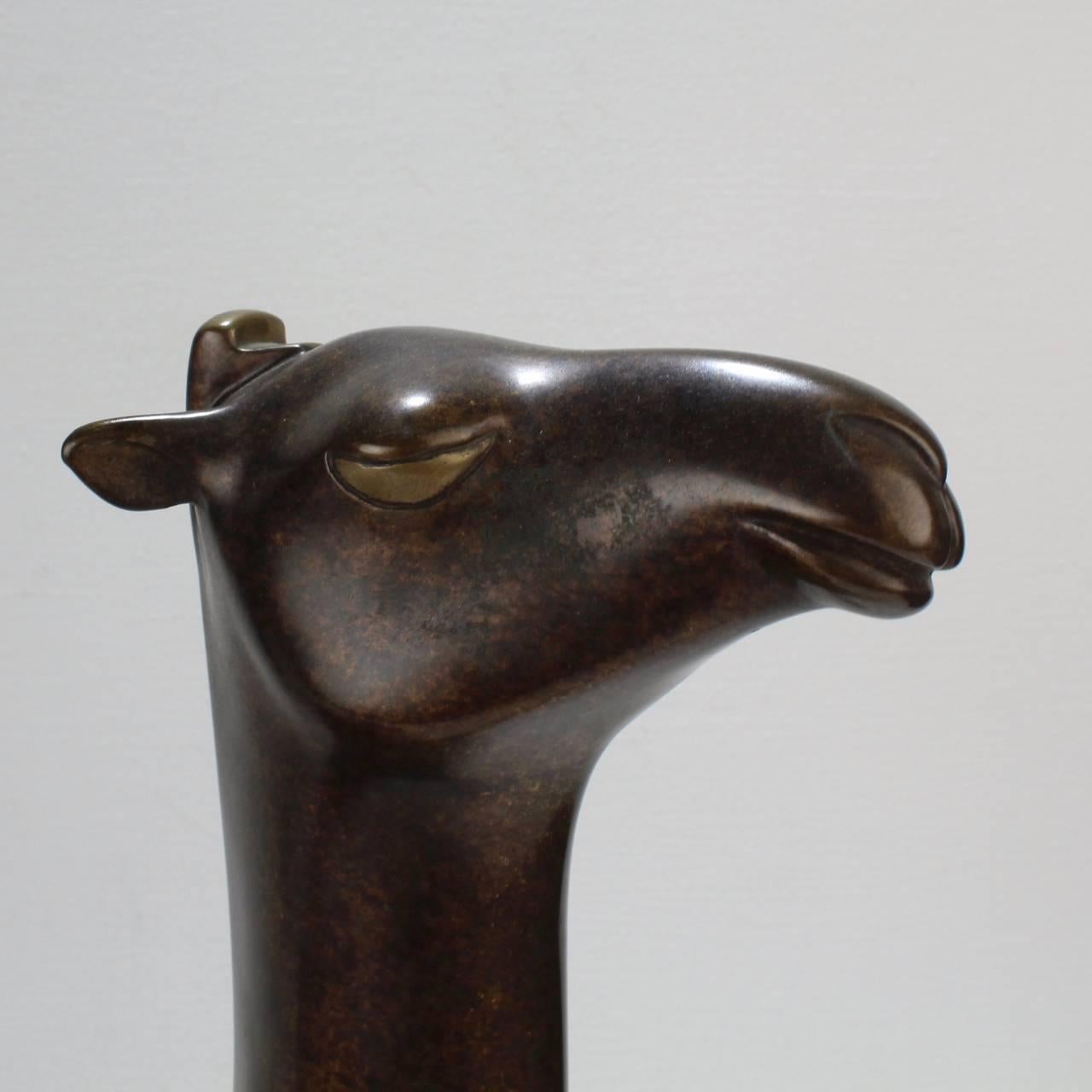 20th Century Large Loet Vanderveen Mid-Century Modern Bronze Seated Camel Sculpture