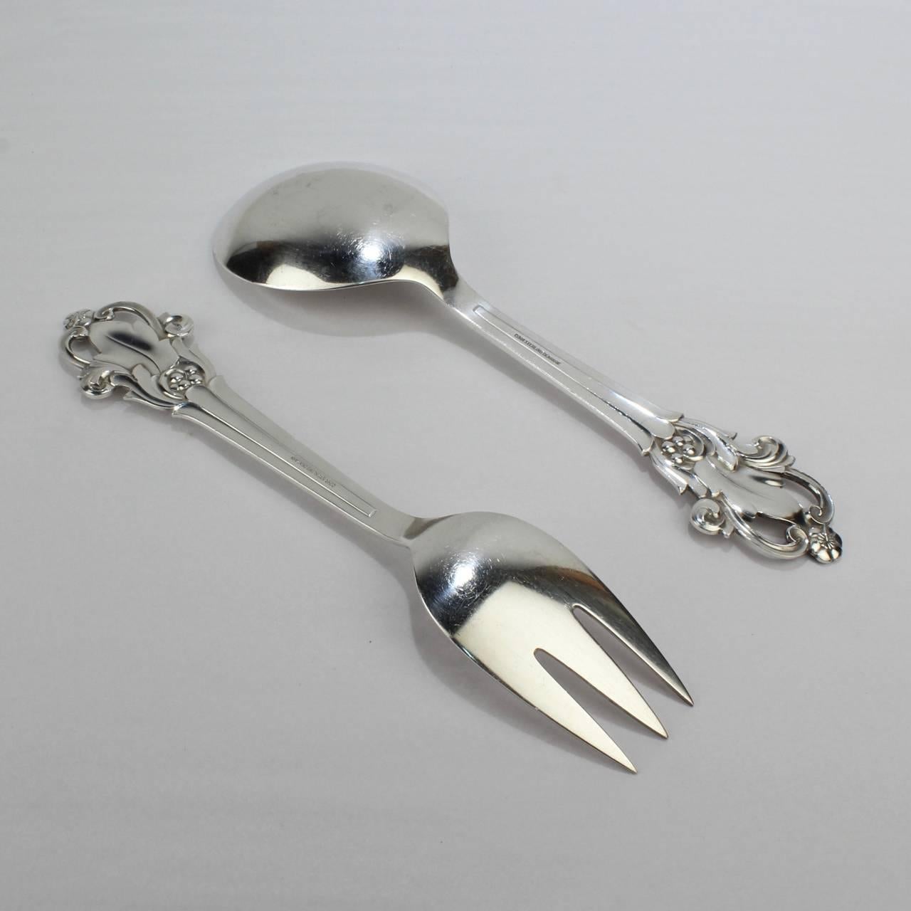 Danese Set di forchette e cucchiai da insalata in argento danese moderno di Cohr in vendita