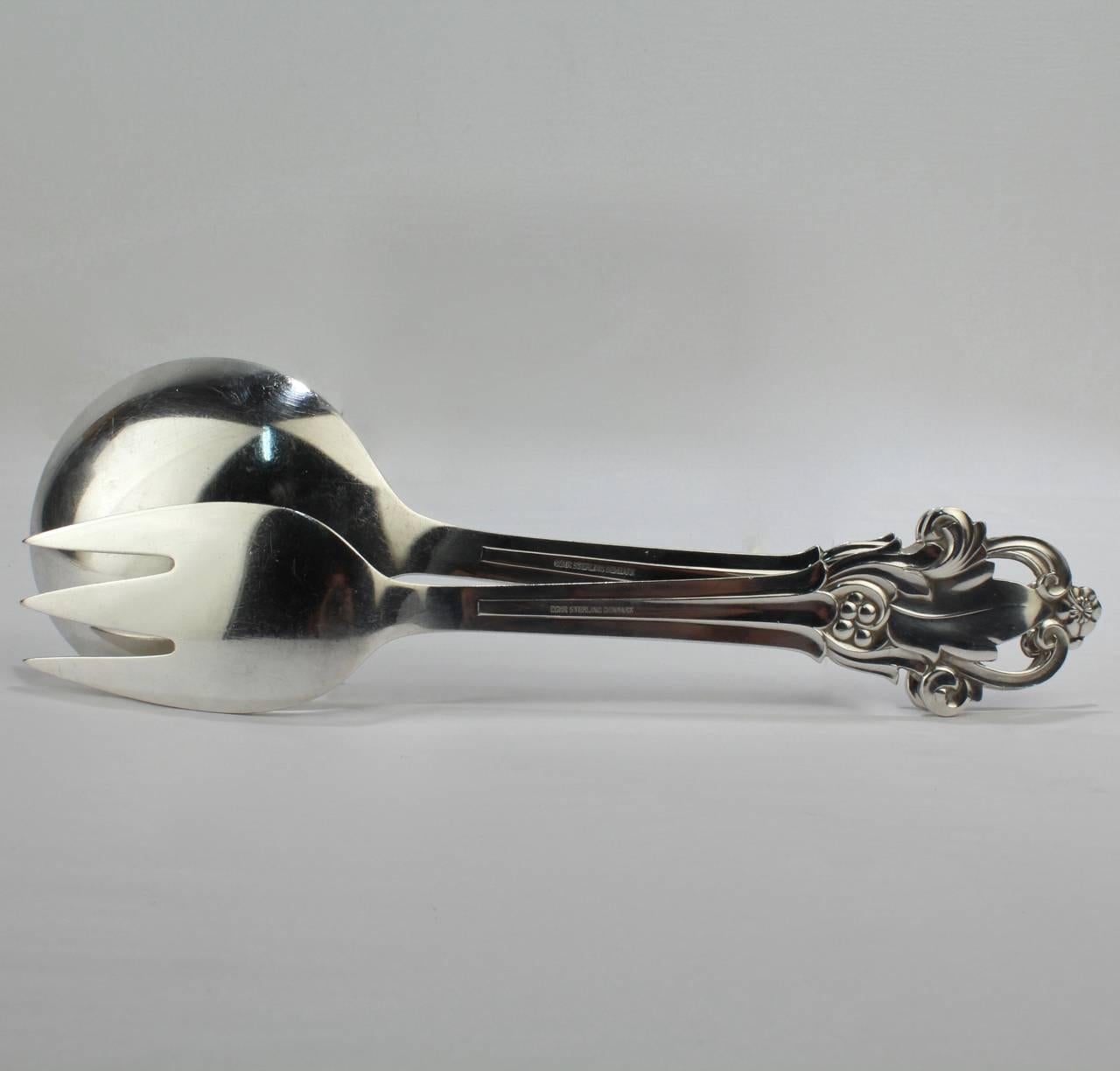 Argento 925 Set di forchette e cucchiai da insalata in argento danese moderno di Cohr in vendita