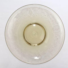 Set di otto Pauly & Co. Piatti in vetro veneziano o di Murano incisi e color ambra chiaro