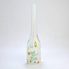 Murano Glass Bianco & Murrine Bottle Vase by Ermanno Toso for Fratelli Toso