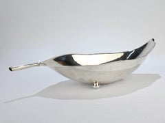 Grand bol à feuilles en argent sterling du milieu du siècle dernier par Alfredo Sciarrotta pour Cartier