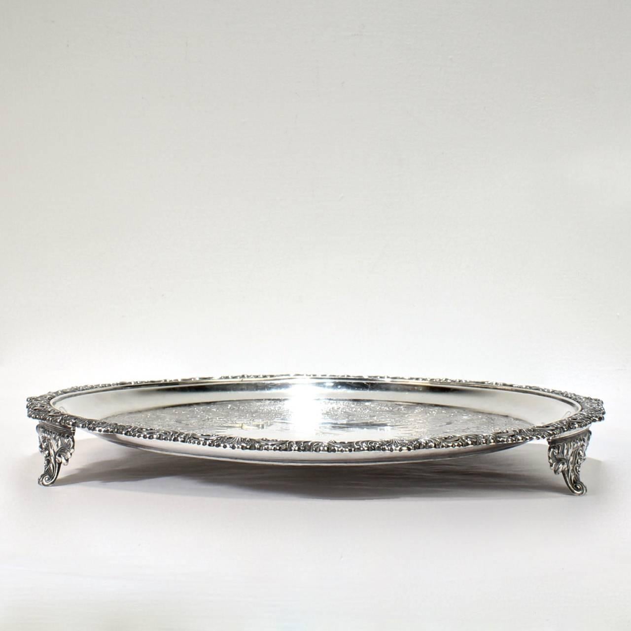 Regency Antique Crested Scottish Sterling Silver Salver or Tray by George McHattie