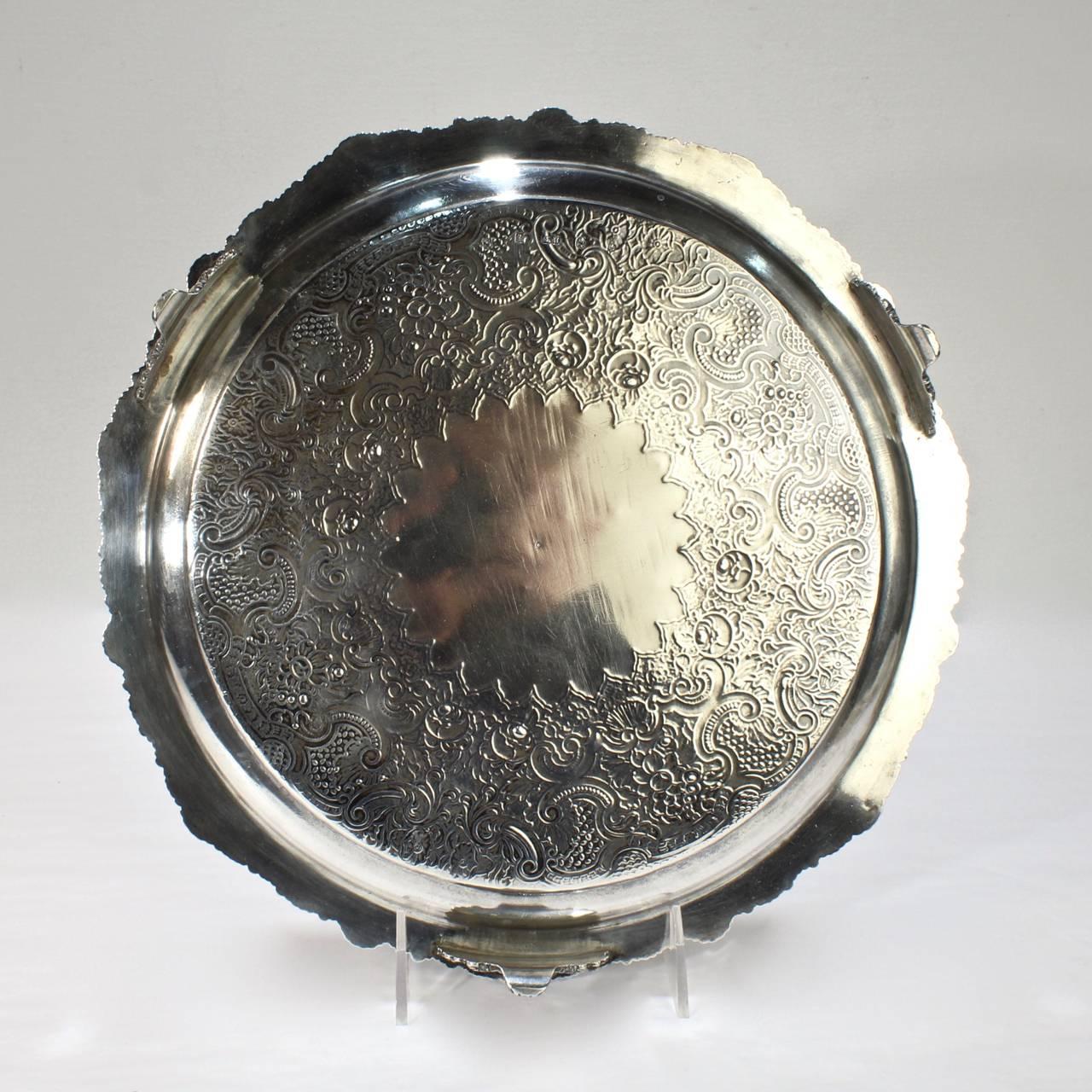 Antique Crested Scottish Sterling Silver Salver or Tray by George McHattie 2