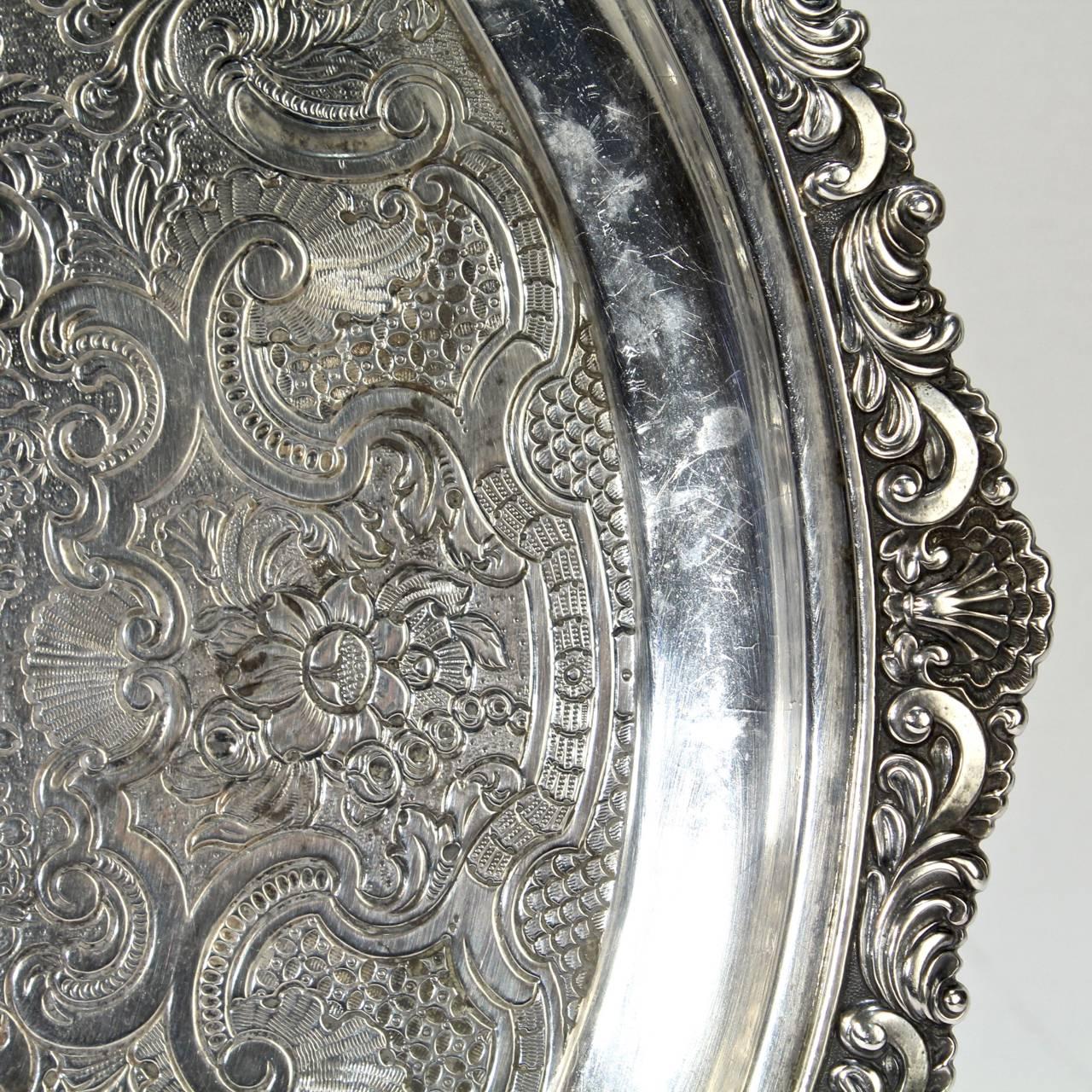 Antique Crested Scottish Sterling Silver Salver or Tray by George McHattie 3