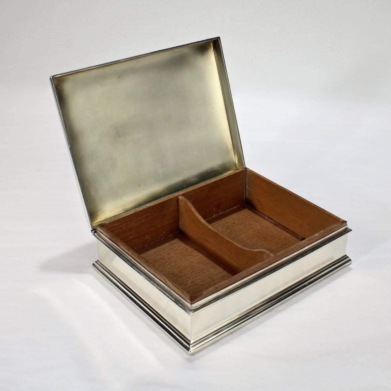 20th Century Mid-Century Modern Gorham Sterling Silver Divided Dresser Box
