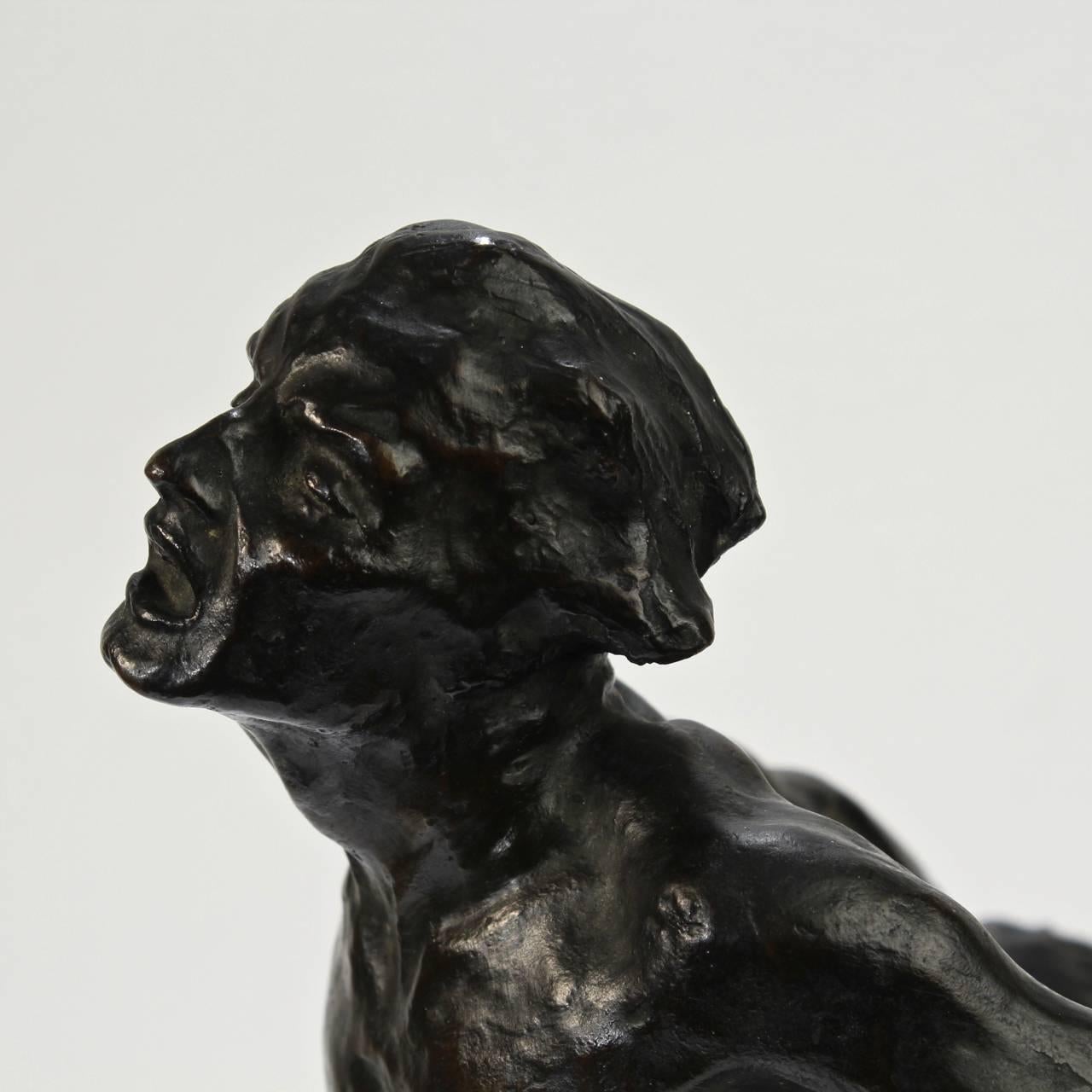 Mid-20th Century Goldscheider French Art Deco Bronze Sculpture of a Nude Male Ballet Dancer For Sale