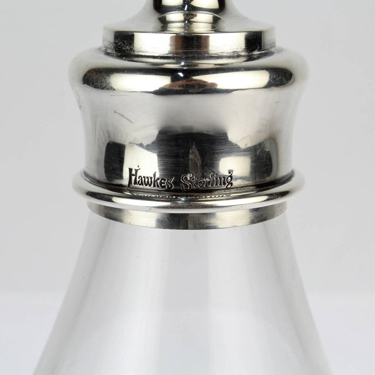 MidCentury Modern Hawkes Crystal and Sterling Silver Decanter or Bar