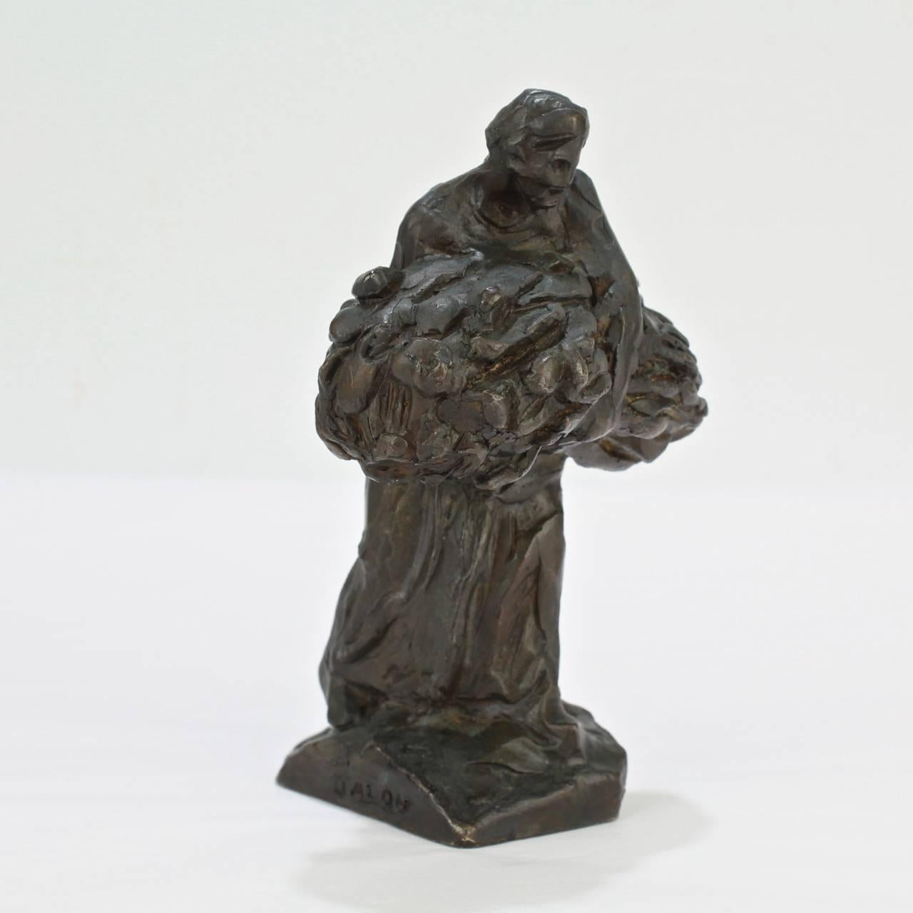 French Cire Perdue Bronze Sculpture of a Female Harvester by Dalou for Susse Freres