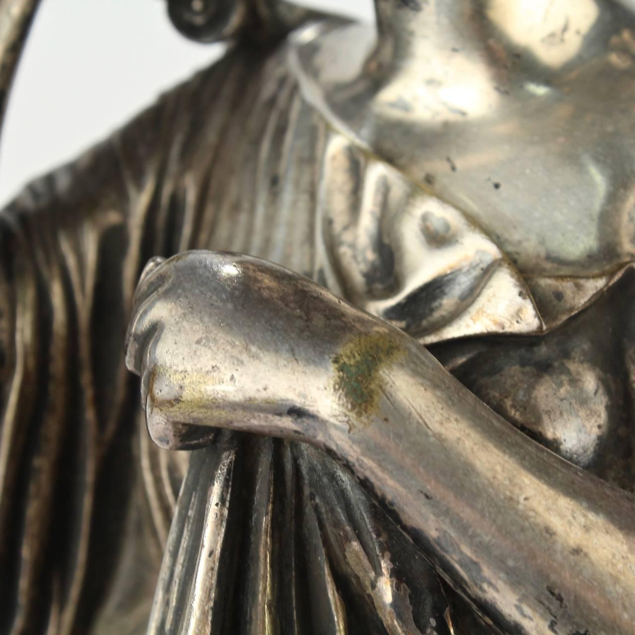 Diane De Gabies Silvered Grand Tour Bronze Sculpture by Gautier & Albinet For Sale 2