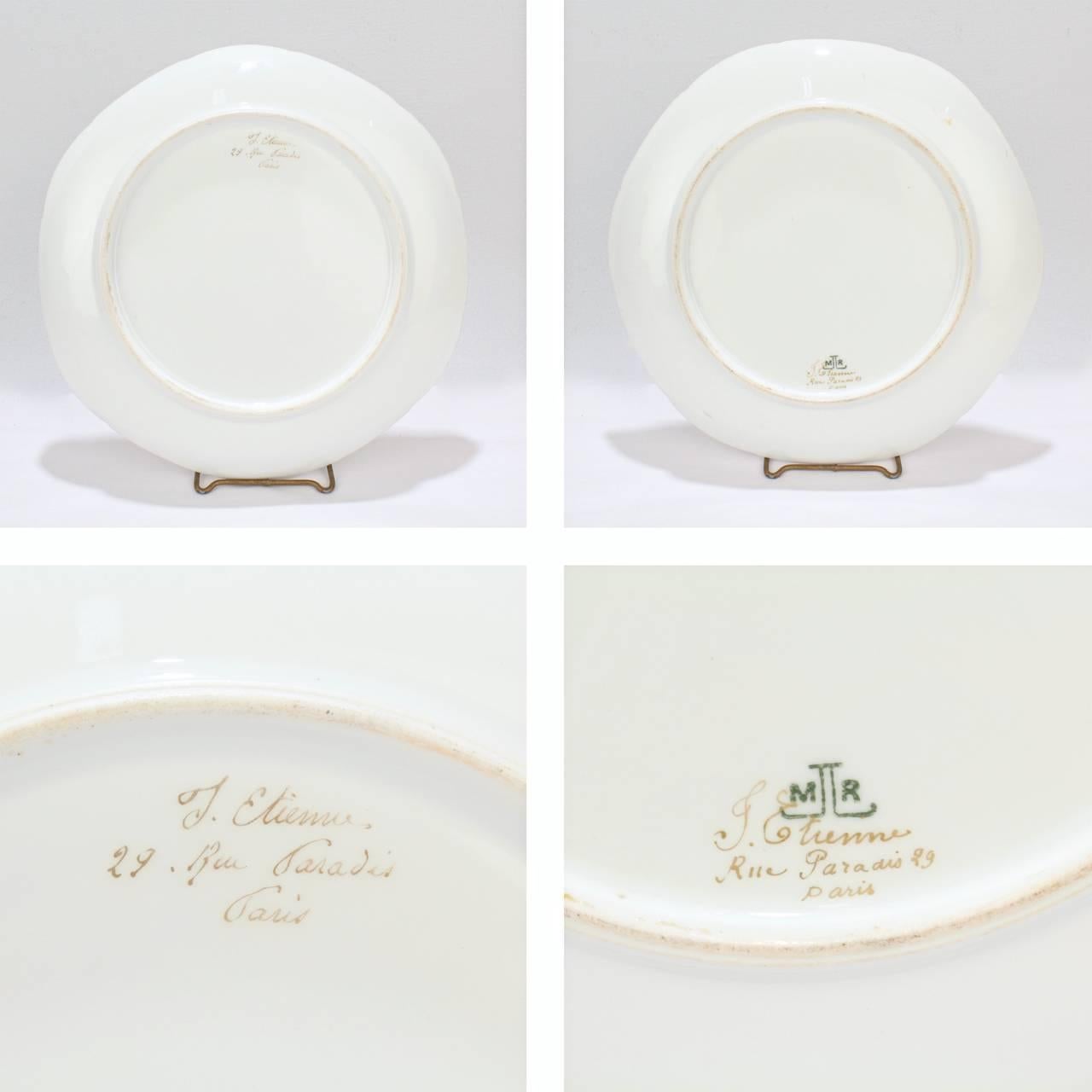 12 French Limoges Porcelain Narcisse Vivien Hand-Painted Game Plates 2