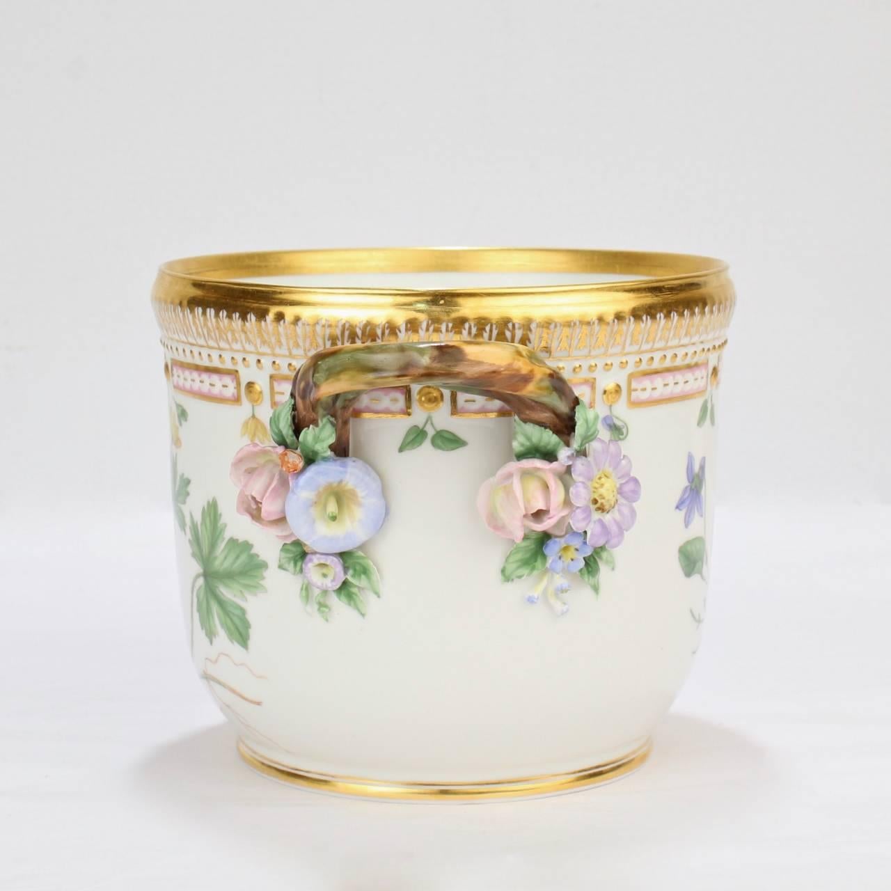 Danish Royal Copenhagen Flora Danica Round Wine Cooler or Cachepot Model No. 20/3507