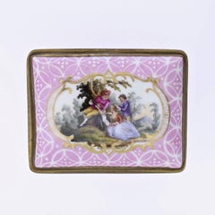 Antique South Staffordshire or Battersea Enamel Table Snuff Box, 18th Century