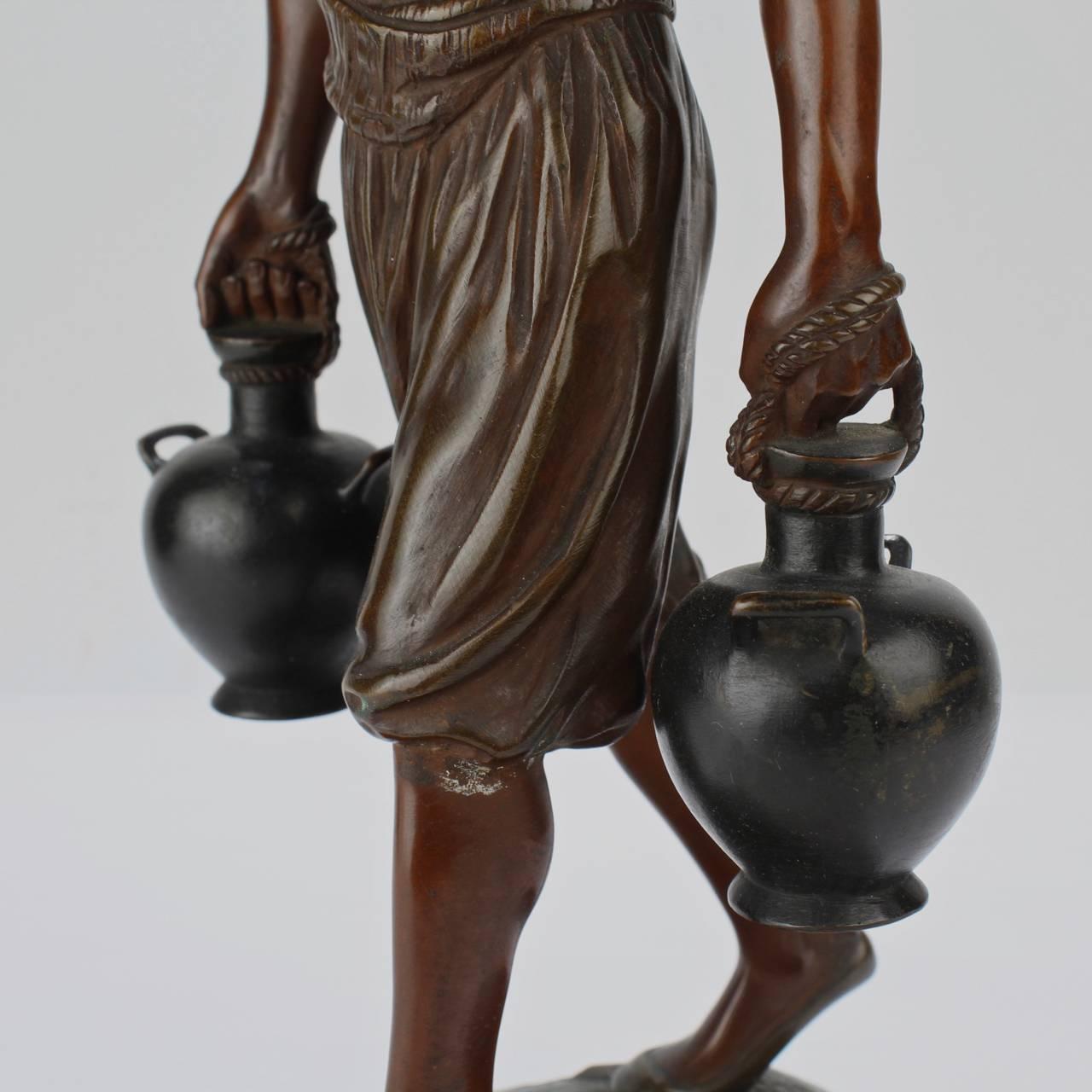 French Orientalist Bronze Tunisian Water Carrier Sculpture by Jean-Didier Debut For Sale 1
