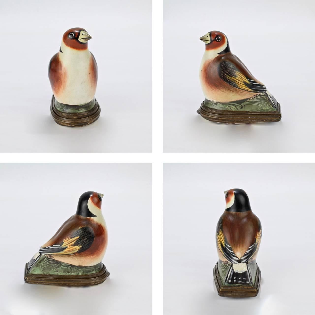 English Antique Figural Bird Battersea or Staffordshire Enamel Bonbonniere / Snuff Box For Sale
