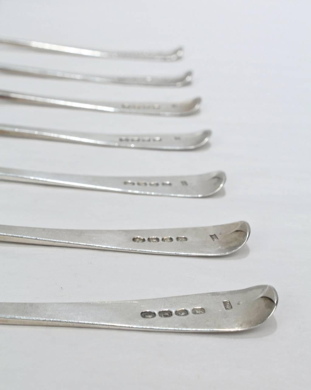 Eight Crested Georgian English Sterling Silver Spoons by William Ely I 3