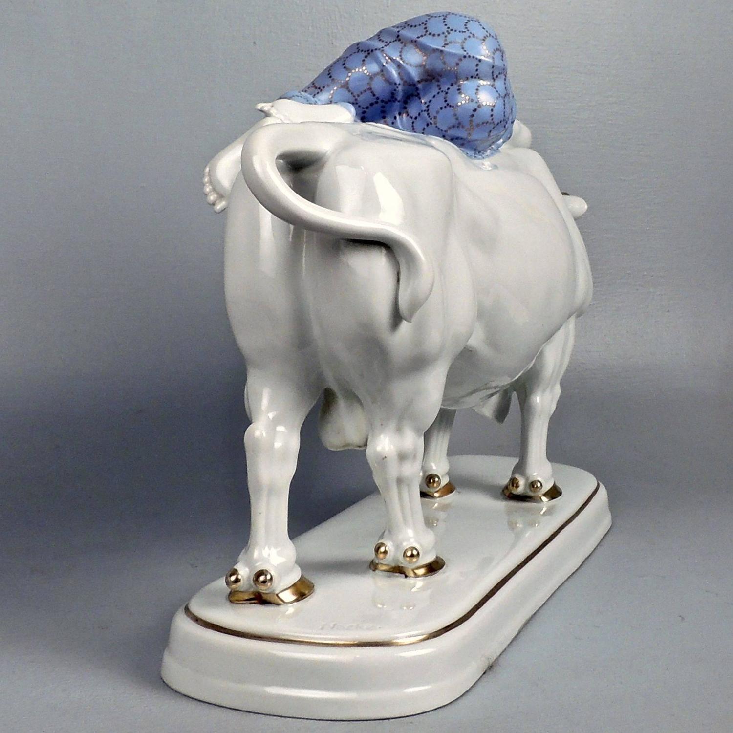 Art Deco Fraureuth Porcelain Figurine of Europa and the Bull by Carl