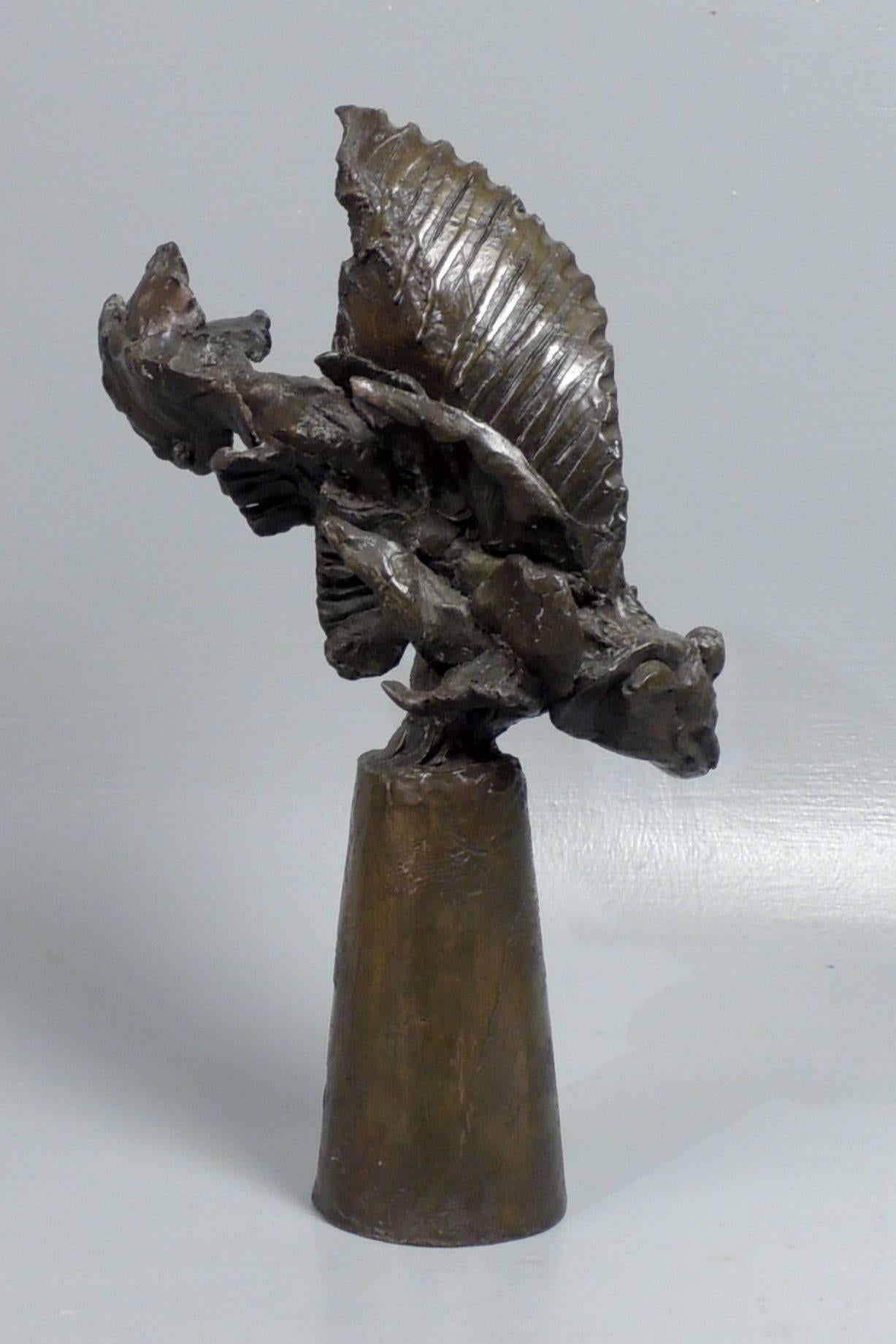 American Large Modern Brutalist Bronze Fish Sculpture by Irwin Touster